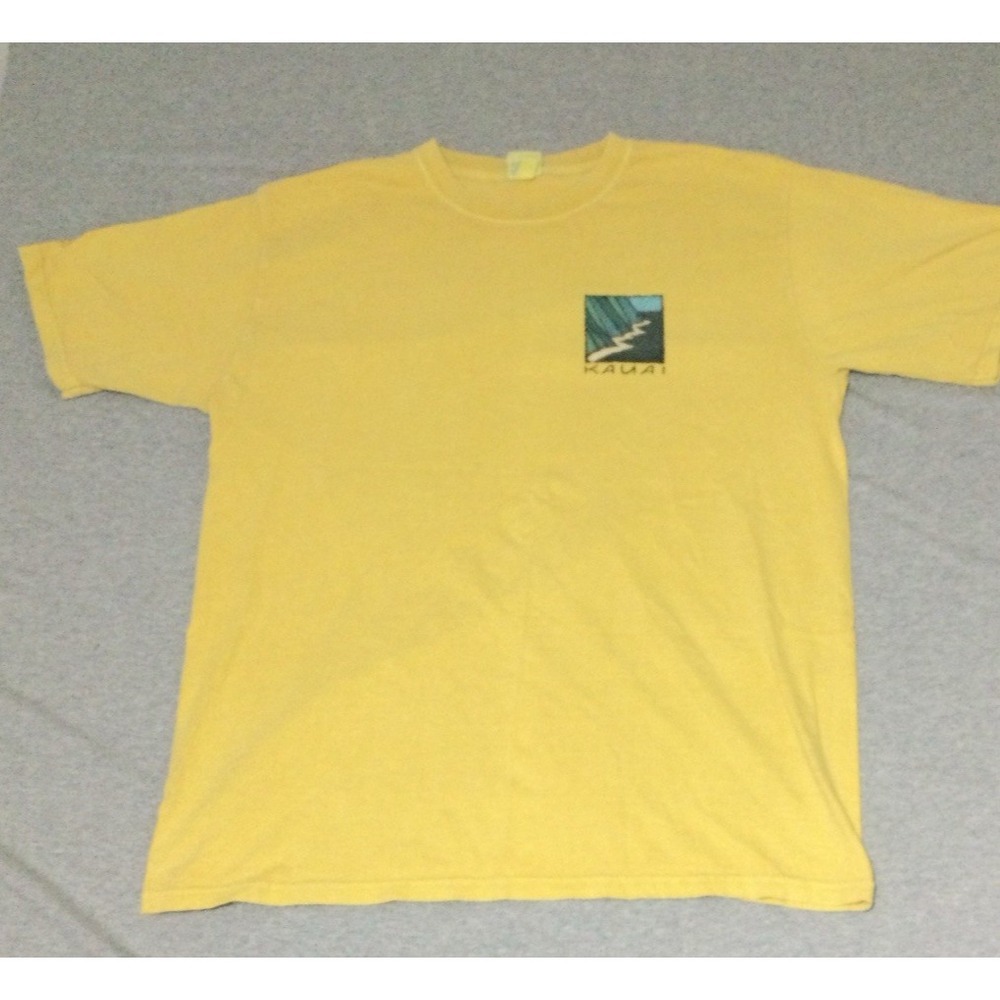 Crazy shirt T Shirt Vtg 90s Kauii Napali sz large yellow